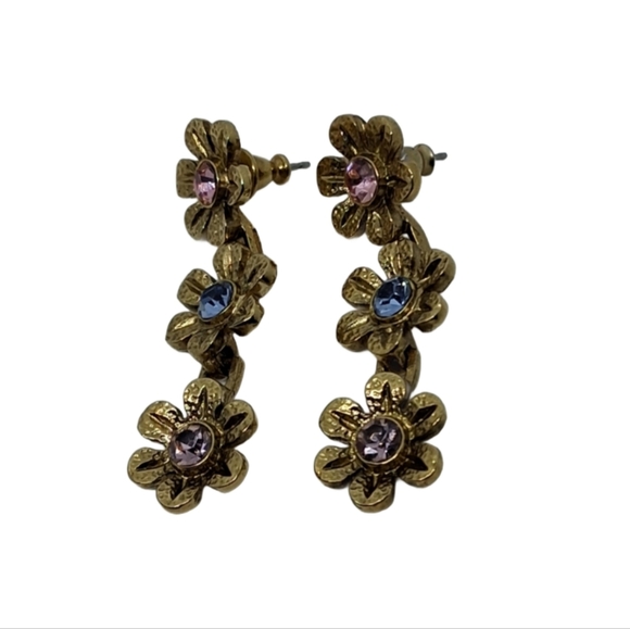 Vintage-Inspired Floral Drop Earrings – 1928 Jewelry - Picture 4 of 5